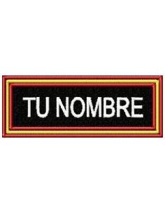 PATCH SPAIN FLAG WHIT NAME CUSTOM 8 X 3 CM