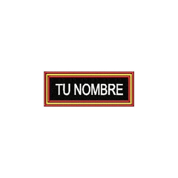 PATCH SPAIN FLAG WHIT NAME CUSTOM 8 X 3 CM