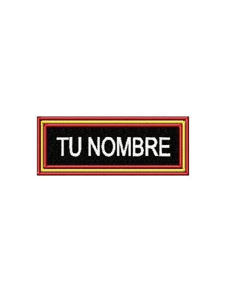 PATCH SPAIN FLAG WHIT NAME CUSTOM 8 X 3 CM