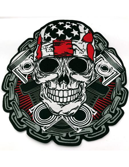Patch Tête De Mort En Chaîne 28 X 27 Cm | Prix Promo