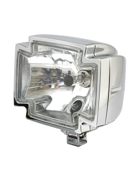 CENTRAL CHROME-PLATED MALTESE CROSS HEADLAMP - TYPE APPROVED