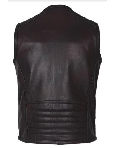 Acquista Gilet "Villain" Pelle Marrone Scuro Di Prima Qualità a Prezzo Scontato