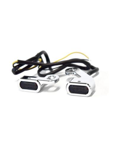 CLIGNOTANTS AVANT CHROMÉS AVEC LENTILLE FUMÉE POUR HARLEY DAVIDSON SOFTAIL 2015-UP
