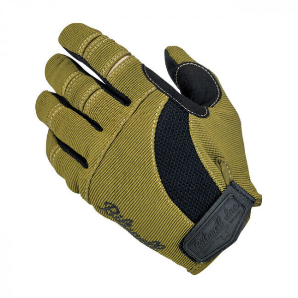 BILTWELL MOTORCYCLE GLOVE OLIVE AND BLACK