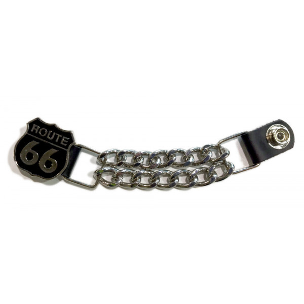 VEST EXTENDER ROUTE 66 BLACK WITH CHROME CHAIN