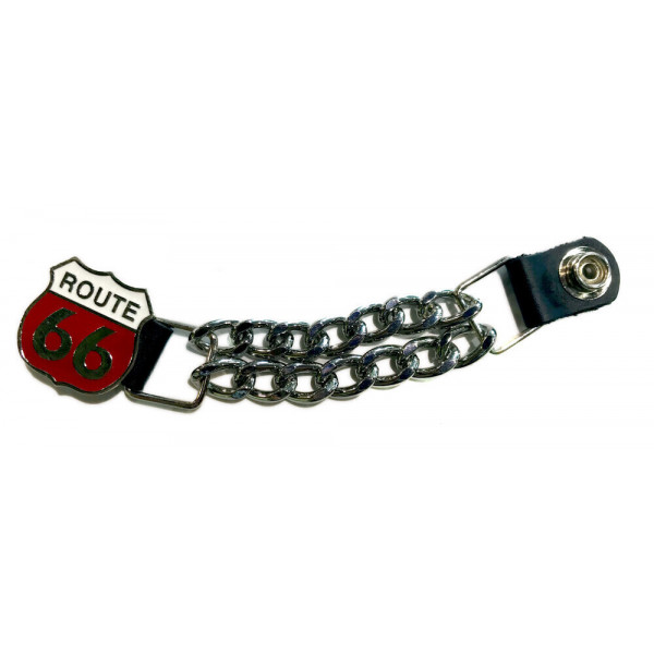 VEST EXTENDER ROUTE 66 WHITE AND RED WITH CHROME CHAIN