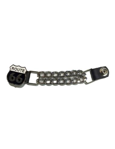 Comprar Extensor De Chaleco Route 66 Blanco Y Negro Con Cadena Cromada a precio de oferta