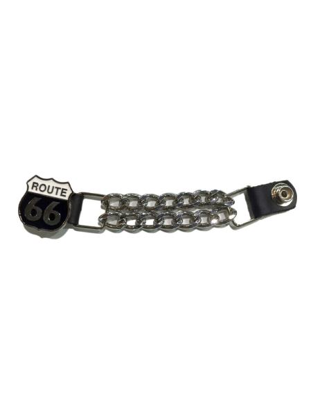Comprar Extensor De Chaleco Route 66 Blanco Y Negro Con Cadena Cromada a precio de oferta