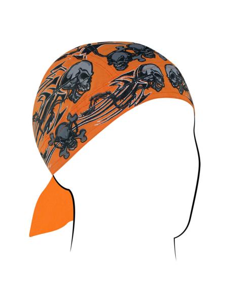 BANDANA - CRÂNIO LARANJA FLYDANA - ZANHEADGEAR