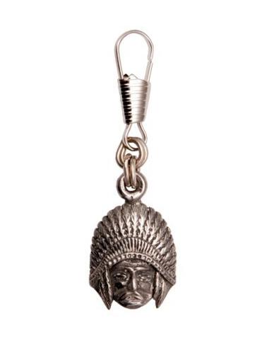 ZIPPER PULLER INDIAN CHIEF FRONT