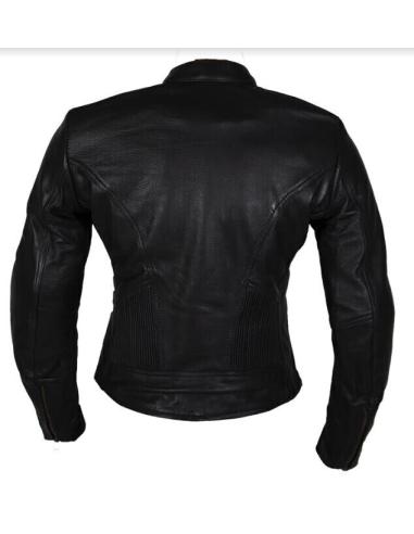 VESTE EN CUIR CLASSIQUE POUR FEMME AVEC PROTECTIONS CE