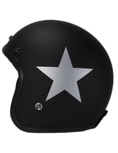 JET HELMET PENDEJO BY IGUANA CUSTOM - MATTE BLACK WITH STAR