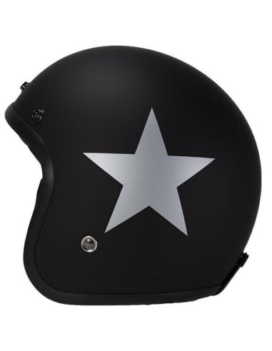 CASQUE JET PENDEJO BY IGUANA CUSTOM - NOIR MAT AVEC ÉTOILE