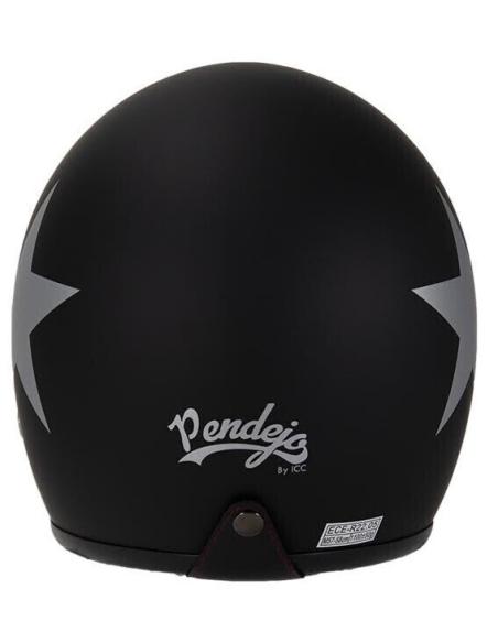 PENDEJO DE CAPACETE A jet POR IGUANA CUSTOM - NEGRO MATE COM ESTRELA