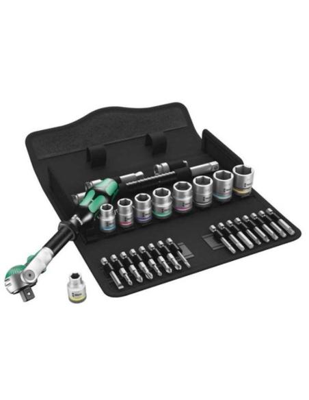 KIT DE FERRAMENTAS WERA 3/8" EM POLEGADAS – 29 PEÇAS COM ESTOJO TÊXTIL