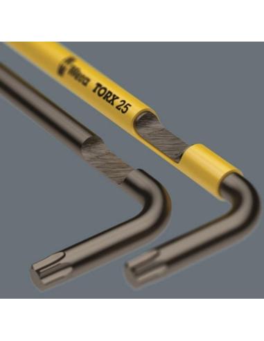 JOGO DE 9 CHAVES TORX EM POLEGADAS WERA COM FUNÇÃO DE RETENÇÃO E ACABAMENTO BLACKLASER