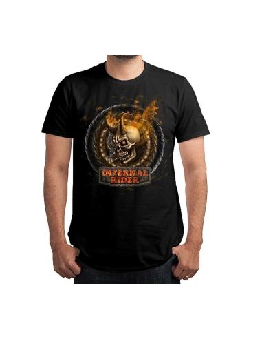 Camiseta Preta De Manga Curta - Cavaleiro Do Inferno | Preço Promocional