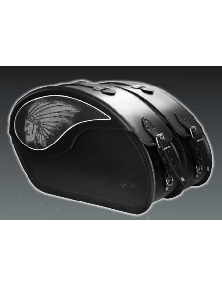 Sacoche Rigide En Cuir Vendetta Vs "Indian Chief Black" 50 X 30 X 16