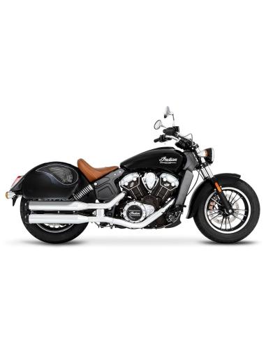 RIGID LEATHER SADDLEBAG VENDETTA VS "INDIAN CHIEF BLACK" 50 X 30 X 16
