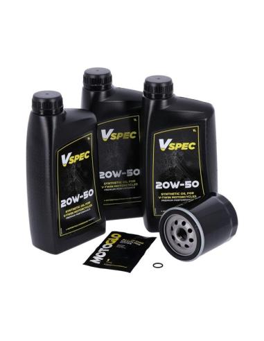 KIT DE MUDANÇA DE ÓLEO SINTÉTICO 20W50 COM FILTRO PRETO HARLEY DAVIDSON SOFTAIL 00-17