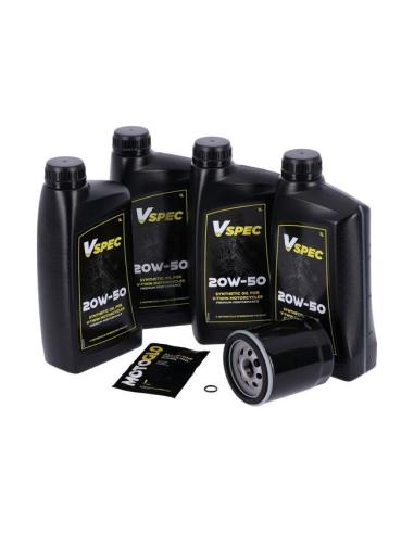 KIT DE MUDANÇA DE ÓLEO SINTÉTICO 20W50 COM FILTRO PRETO HARLEY DAVIDSON TOURING 99-16