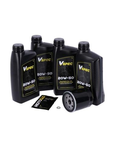 KIT DE MUDANÇA DE ÓLEO SINTÉTICO 20W50 COM FILTRO PRETO HARLEY DAVIDSON TOURING 86-98