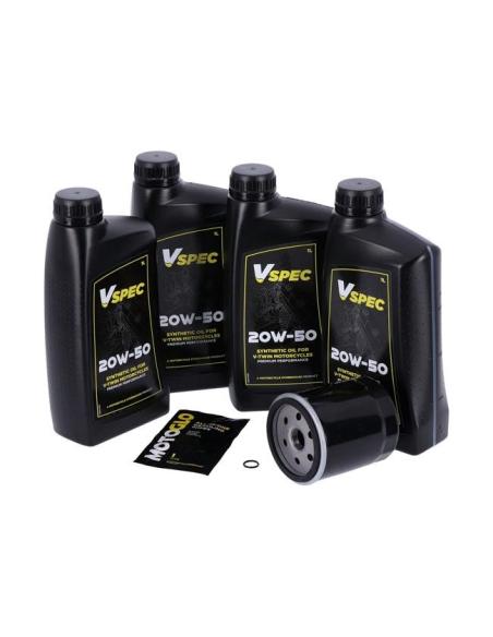 OIL CHANGE KIT 20W50 SYNTHETIC WITH BLACK FILTER HARLEY DAVIDSON TOURING 86-98