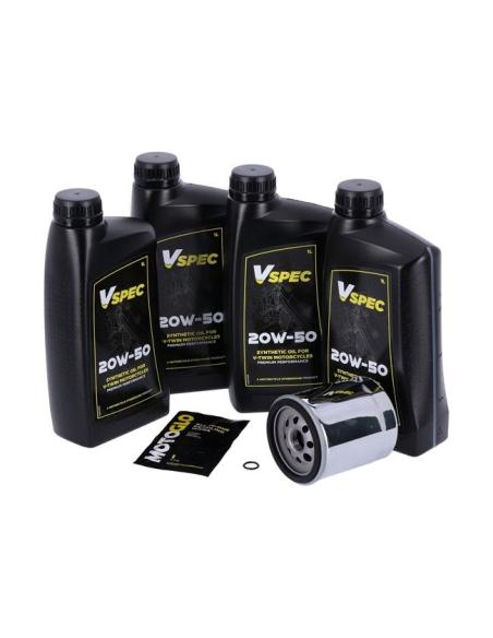 KIT CAMBIO ACEITE 20W50 SINTETICO CON FILTRO CROMADO HARLEY DAVIDSON TOURING 99-16