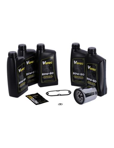 PACK DE SERVIÇO DE ÓLEO SINTÉTICO E FILTRO PRETO PARA HD SOFTAIL 1999-2006 DYNA 1999-2005