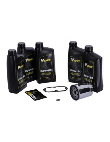 SYNTHETIC OIL AND CHROME FILTER SERVICE PACK HD SOFTAIL EVO 1984 to 1998