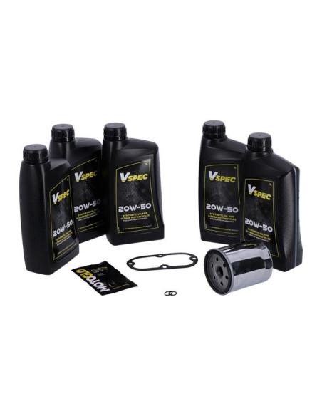 PACK DE SERVIÇO DE ÓLEO SINTÉTICO E FILTRO CROMADO PARA HD SOFTAIL EVO 1984-1998
