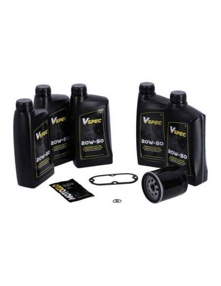 PACK DE SERVICE D'HUILE SYNTHÉTIQUE ET FILTRE NOIR POUR HD SOFTAIL 1999 - 2006 DYNA 1999 - 2005