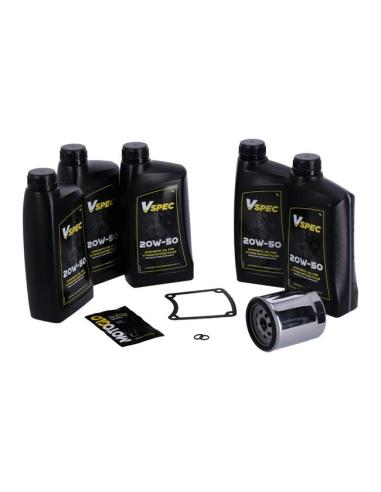 PACK DE SERVICE D'HUILE SYNTHÉTIQUE AVEC FILTRE CHROMÉ POUR HD TOURING DE 1999 À 2006