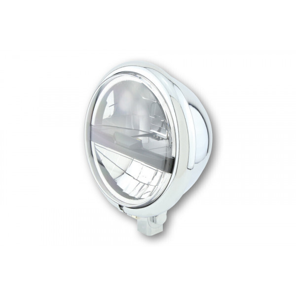 CENTRAL LED HEADLAMP BATE STYLE CHROME PLATED 5-3/4" TYP 5- HOMOLOGATED