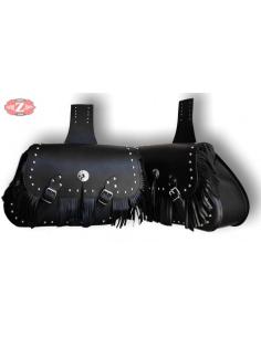 TORELO BLACK LEATHER SADDLEBAGS WITH FRINGES 2