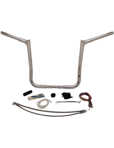 HANDLEBAR 16" W/EXTENSION FLH POINTED CHROME