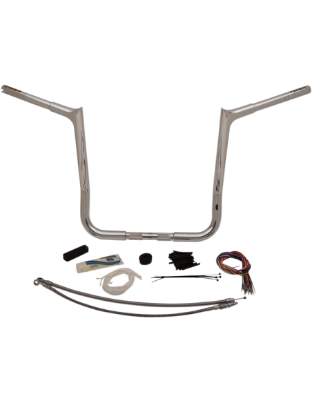 HANDLEBAR 16" W/EXTENSION FLH POINTED CHROME