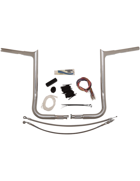 HANDLEBAR 16" W/EXTENSION FLH POINTED CHROME