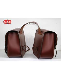 ALFORJAS DE COURO RIFLE MARRONS CLÁSSICAS COM TACHAS 2