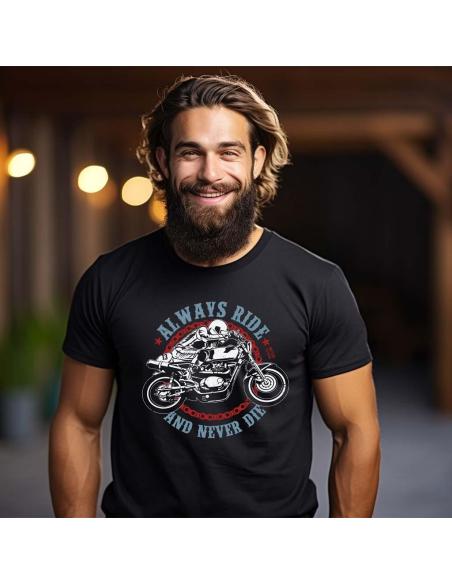 Acquista la Maglietta Always Ride And Never Die di Motor Clothing a prezzo scontato