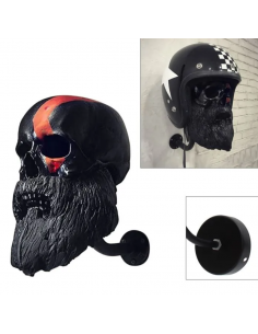 SOPORTE CASCO CALAVERA CON BARBA