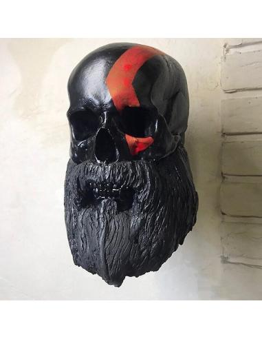 SUPPORT DE CASQUE CRÂNE AVEC BARBE