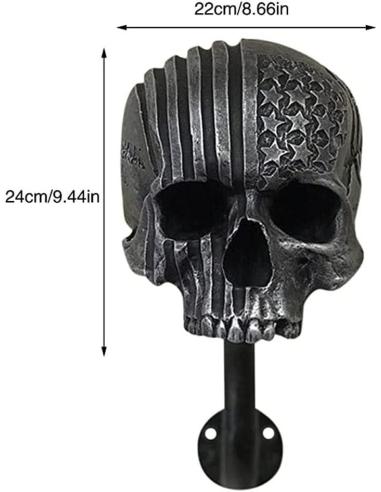 ROUTE 66 SKULL HELMET HOLDER AGED PLANT