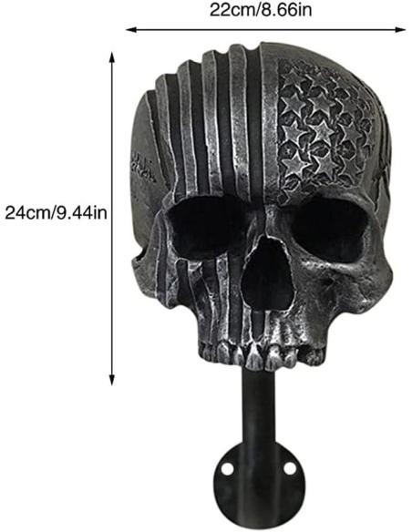ROUTE 66 SKULL HELMET HOLDER AGED PLANT