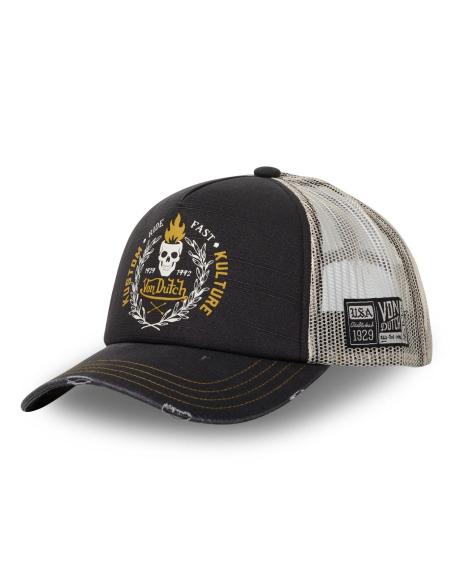 Acquista Cappellino Von Dutch Nero Trucker Snapback Effetto Usurato Crew a prezzo scontato
