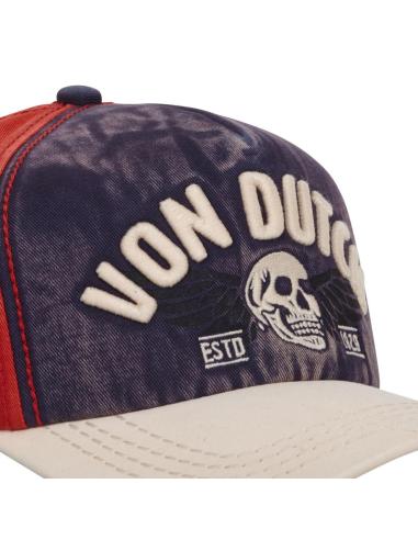 Acquista Cappellino Vondutch Blu e Rosso Baseball Strapback / Fibbia Xavier in offerta