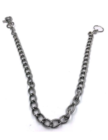 Medium Wide Chrome Plated Wallet Chain 60 Cm