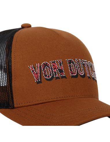 Acquista Cappellino Von Dutch Marrone Trucker Snapback Stud a prezzo scontato