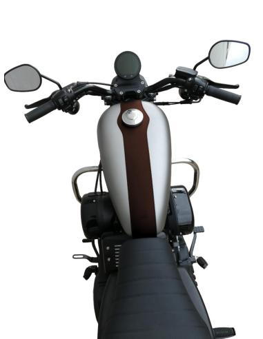 COBERTURA DO DEPÓSITO EM PELE CASTANHA PARA MOTAS MITT 808 E BIGFOOT 808