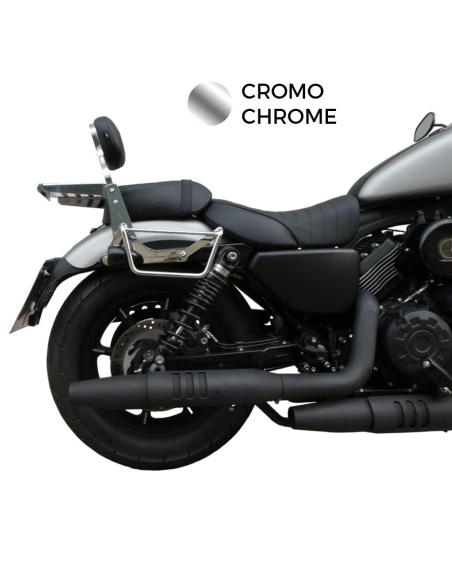 Comprar Respaldo Bajo Cromo Con Parrilla Portaequipajes Para Moto Mitt 808 a precio de oferta